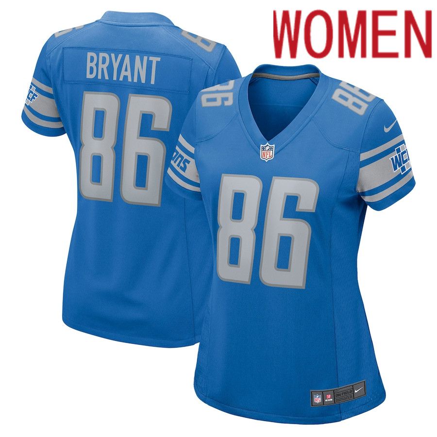 Women Detroit Lions #86 Hunter Bryant Nike Blue Game NFL Jersey->women nfl jersey->Women Jersey